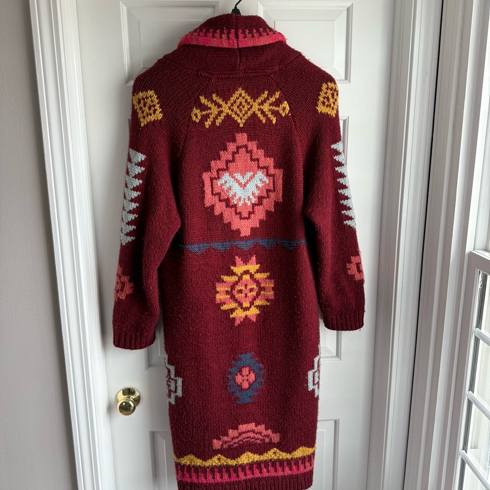Sundance Burgundy Tayen Coatigan Sz S - Picture 3 of 8
